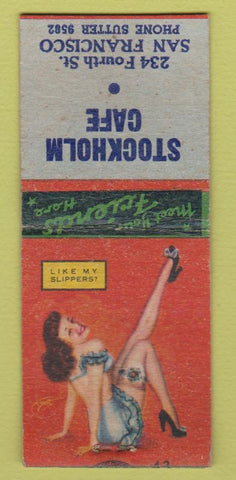 Matchbook Cover - Stockholm Cafe San Francisco CA pinup BOBTAIL