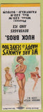 Matchbook Cover - Huck Bros Suisun Fairfield CA pinup BOBTAIL