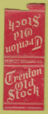 Matchbook Cover - Trenton Old Stock Beer NJ POOR BOBTAIL