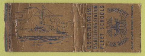 Matchbook Cover - US Destroyer Base San Diego CA POOR BOBTAIL