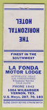 Matchbook Cover - La Fonda Motor Hotel Vernon TX BOBTAIL