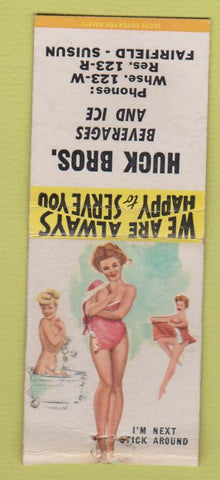 Matchbook Cover - Huck Bros Suisun Fairfield CA BOBTAIL