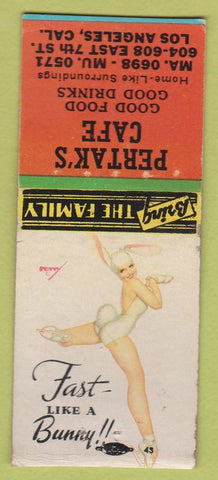 Matchbook Cover - Pertak's Cafe Los Angeles CA BOBTAIL