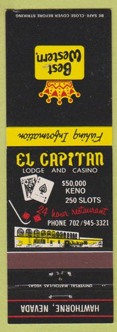 Matchbook Cover - Best Western El Capitan Casino Hawthorne NV