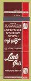 Matchbook Cover - Little Joe's Italian Restaurant Newport Beach CA