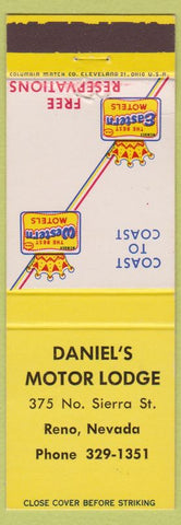 Matchbook Cover - Best Western Daniel's Motor Lodge Reno NV