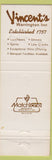 Matchbook Cover - Vincent's Warrington Inn Warrington PA