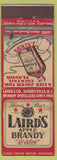Matchbook Cover - Laird's Apple Brandy Liquor Federal'
