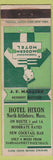 Matchbook Cover - Hotel Hixon North Attleboro MA WEAR