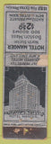 Matchbook Cover - Hotel Manger Boston MA Federal LONG POOR