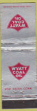 Matchbook Cover - Wyatt Coal Oil New Haven CT Federal