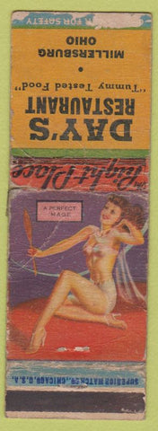 Matchbook Cover - Day's Restaurant Millersburg OH pinup WORN'