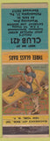 Matchbook Cover - Club 421 Philadelphia PA pinup WORN
