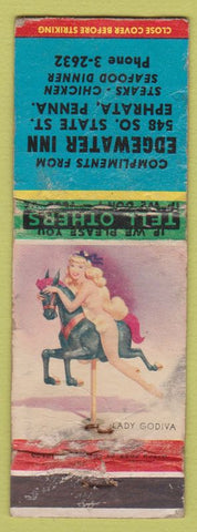 Matchbook Cover - Edgewater Inn Ephrata PA WORN pinup