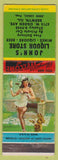 Matchbook Cover - John's Liquor Store Berwyn IL pinup BBQ'