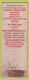 Matchbook Cover - Hotel Manger Boston MA Federal WEAR
