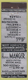 Matchbook Cover - Hotel Manger Boston MA Federal