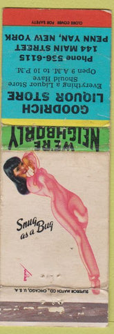 Matchbook Cover - Goodrich Liquor Store Penn Yan NY pinup WORN