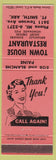 Matchbook Cover - Town House Restaurant Fort Smith AR girlie