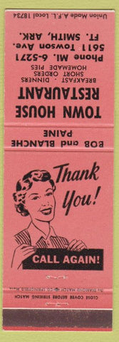 Matchbook Cover - Town House Restaurant Fort Smith AR girlie