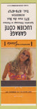 Matchbook Cover - Garage Lucien Cote Asbestos QC pinup orange