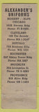 Matchbook Cover - Alexander's Uniforms girlie Chian'