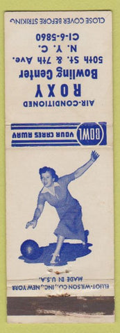 Matchbook Cover - Roxy Bowling Center New York City girlie