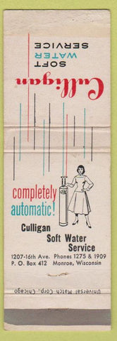 Matchbook Cover - Culligan Water Service Monroe WI girlie WORN