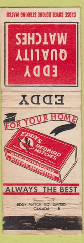 Matchbook Cover - Eddy Quality Matches WEAR red box