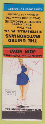 Matchbook Cover - United Matchonianas Match Collectors Sistersville WV pinup