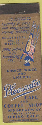 Matchbook Cover - Pleasanton Cafe Fresno CA deco girlie WEAR