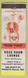 Matchbook Cover - Rose Room Lounge Wichita Falls TX pinup POOR