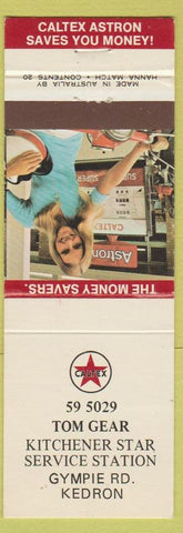 Matchbook Cover - Caltex Astron oil gas Kitchener New South Wales? girlie