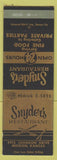 Matchbook Cover - Snyder's Restaurant Mission KS SAMPLE'