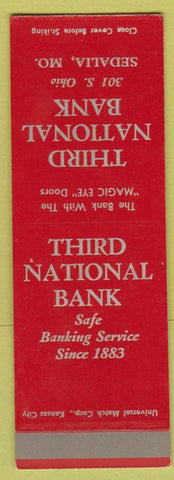 Matchbook Cover - Third National Bank Sedalia MO SAMPLE