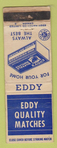 Matchbook Cover - Eddy Quality Matches Canada Buffalo blue WORN