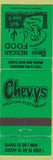 Matchbook Cover - Chevys Mexican Restaurants girlie
