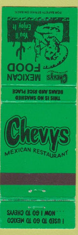 Matchbook Cover - Chevys Mexican Restaurants girlie