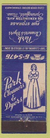 Matchbook Cover - Park Cleaners Dyers girlie Springfield MA