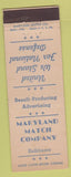 Matchbook Cover - Maryland Match Co Baltimore MD WWII