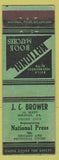 Matchbook Cover - JC Browner National Press Matchbooks Mifflin PA