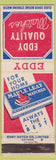 Matchbook Cover - Eddy Quality Matches Canada WEAR