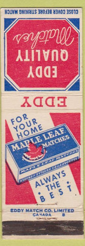Matchbook Cover - Eddy Quality Matches Canada WEAR