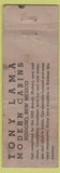 Matchbook Cover - Tony Lama Cowboy Boots El Paso TX WORN Arrow