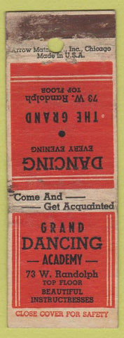 Matchbook Cover - Grand Dancing Academy Chicago? Arrow POOR