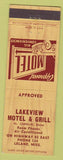 Matchbook Cover - Lakeview Motel Grill Leland MS Low Phone # WEAR