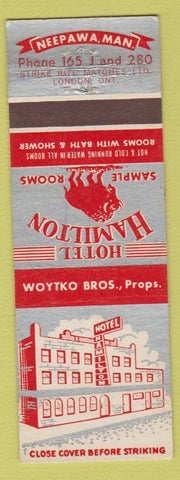 Matchbook Cover - Hotel Hamilton Neepawa MB Low Phone #