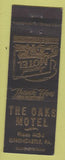 Matchbook Cover - Oaks Motel Greencastle PA