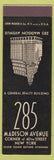 Matchbook Cover - 285 Madison Ave NYC SAMPLE