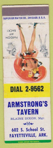 Matchbook Cover - Armstrong's Tavern Fayetteville AR pinup'